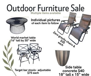 Various outdoor furniture