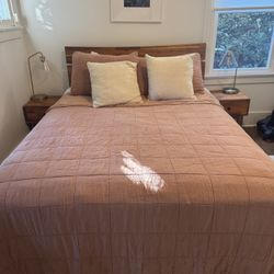 Queen Acadia Bed Frame w/ Two Nightstands 