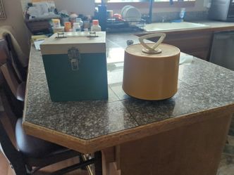 Two boxes of 45s records old