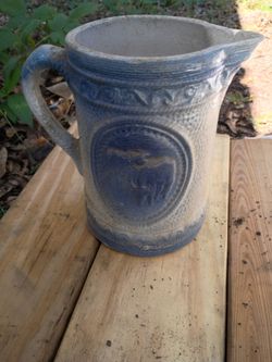A Vintage & Antique Blue and White Tall Vase