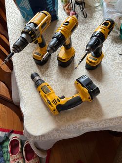 DeWalt 14.4 drills chargers and batteries