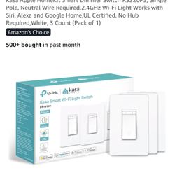 Kasa Apple HomeKit Smart Dimmer Switch KS220P3, Single Pole,