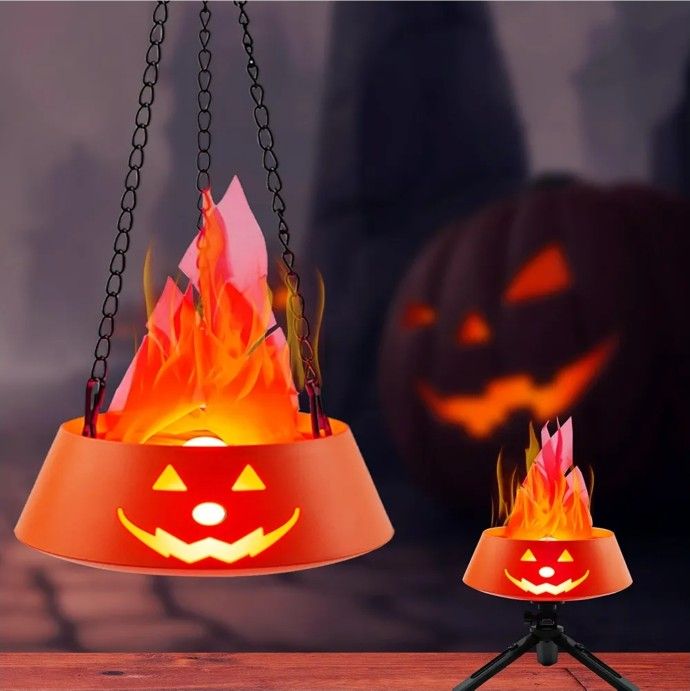 2 pack 3D Artificial Fire Flames Halloween Decorations Lights