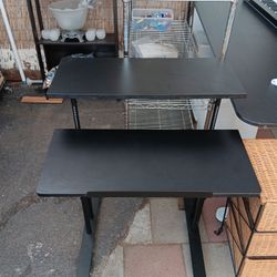 Small Black Height Adjustable Monitor Desk $60 OBO