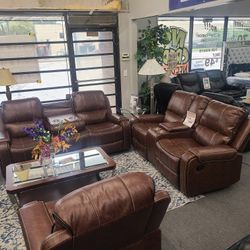 New Sofa Loveseat And Chair With Recliners 