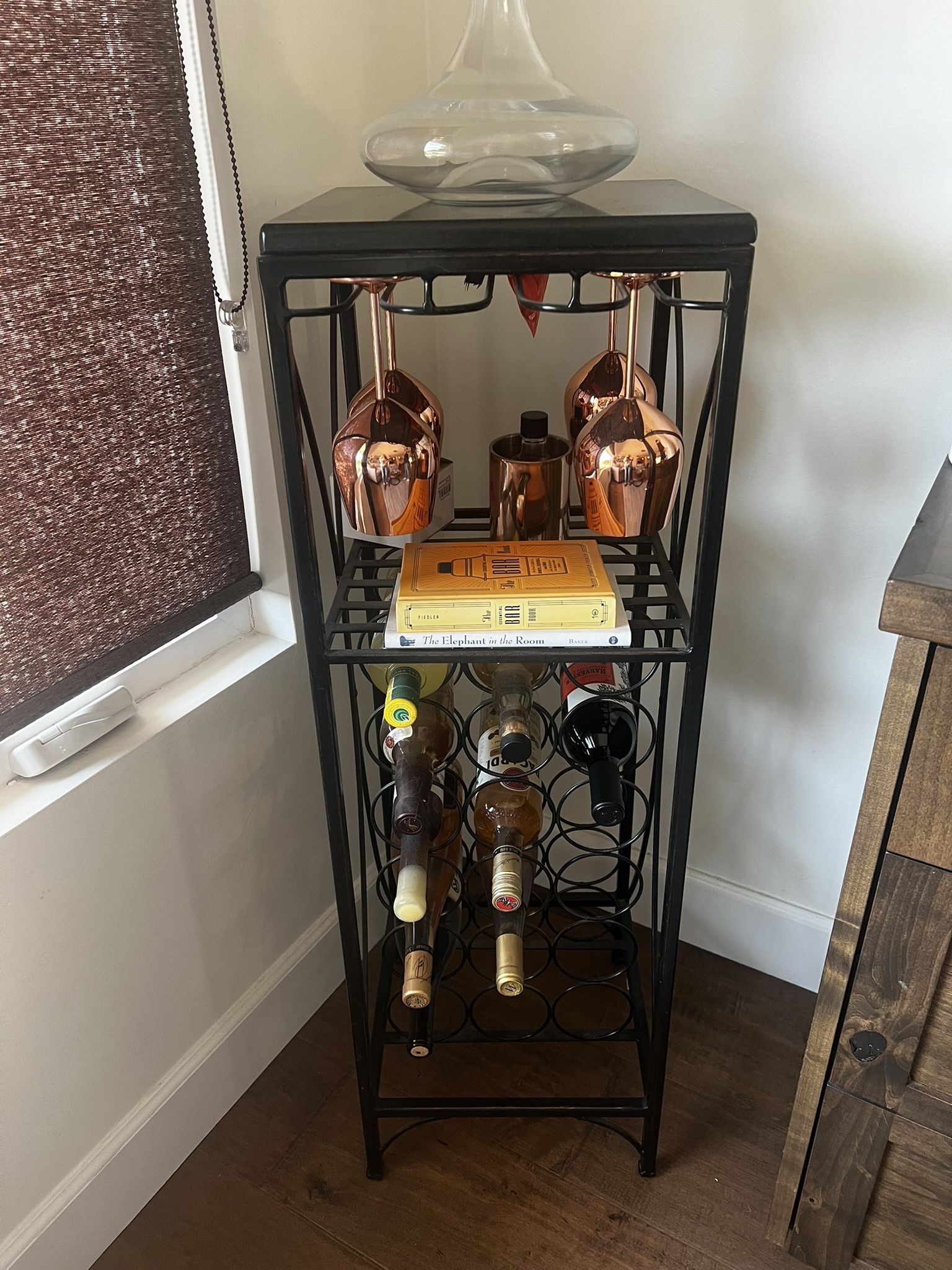 Home bar, Metal Wine Rack Shelf Organization