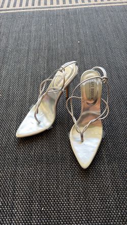 Cape Robbin Silver Strappy Pointed-Toe Heels