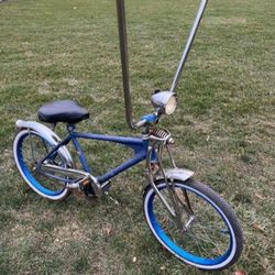  Beautiful Blue Bicycle With Long 🦧 Ape Hanger Handle Bars  Bike Chopper 