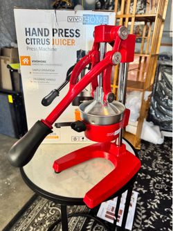 vivo Iron Juicer Orange Manual Juicer, Citrus Press, Red