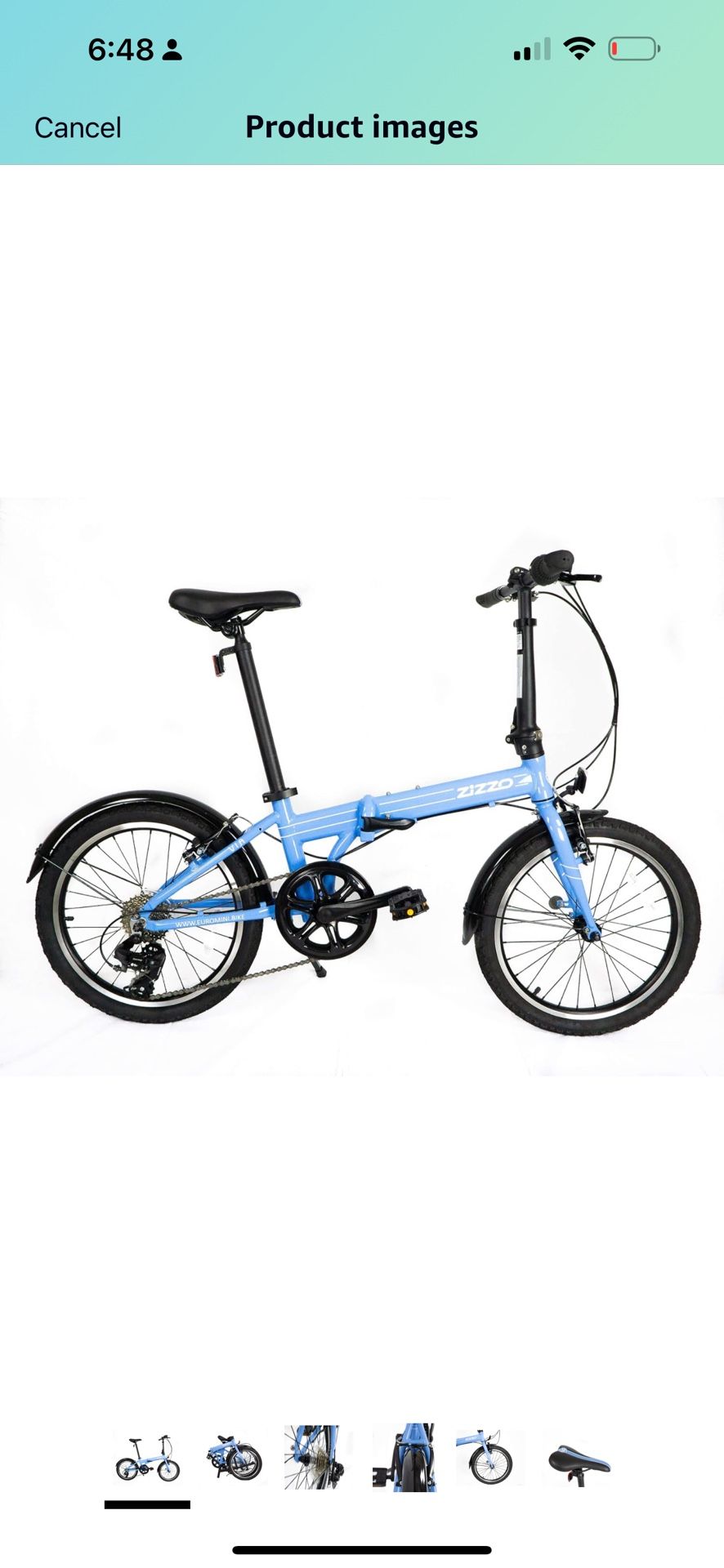 ZiZZO Via 20” Folding Bike-Lightweight Aluminum Frame Genuine Shimano 7-Speed 26lb