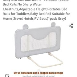 Baby Bed Rail Guard, 31.5'' Foldable Toddler Bed Rails,No Sharp Water Chestnuts, Adjustable Height
