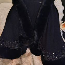 Women's Faux Fur Trimmed Wrap By Express 