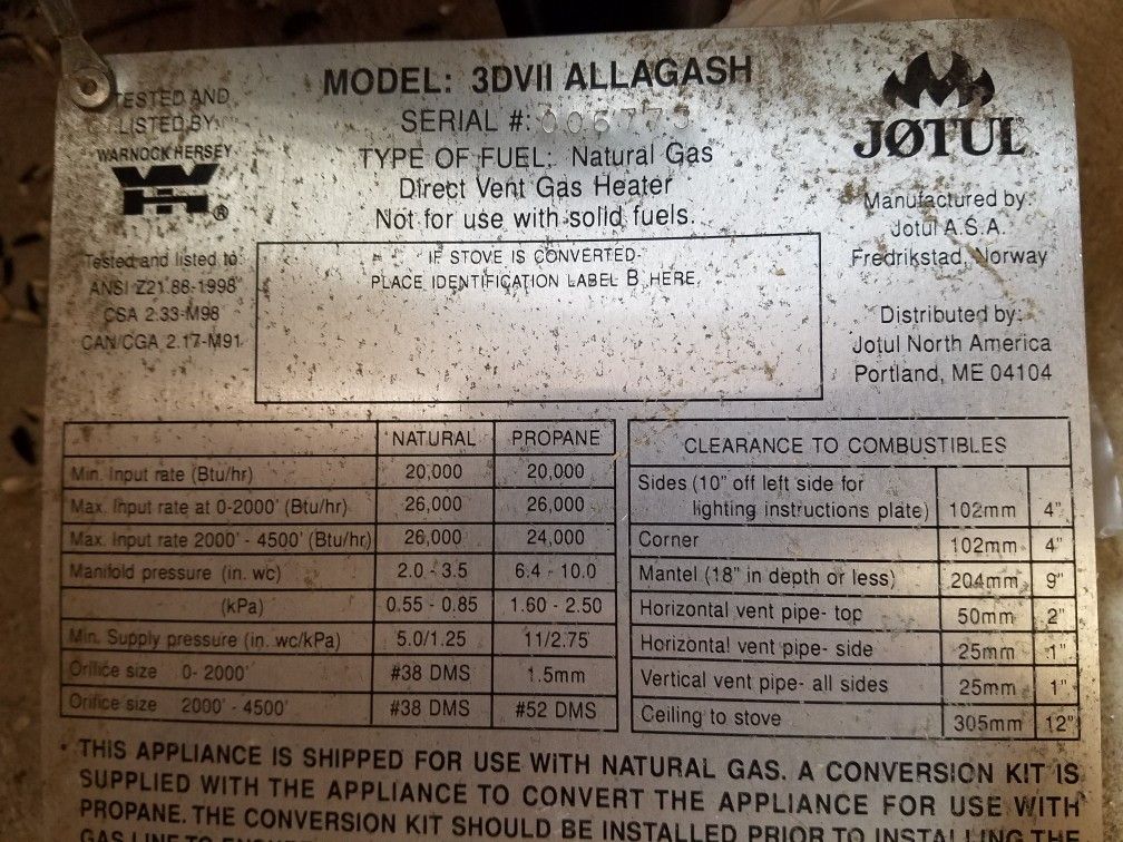 Jotul Allagash 3DVII for Sale in New Gloucester, ME OfferUp