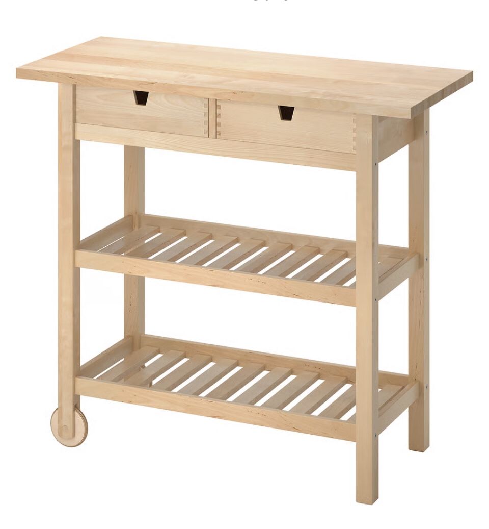 Wooden Kitchen Cart Birch Wood Ikea
