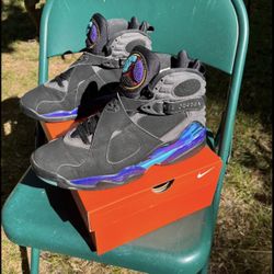 Jordan 8 Retro Aqua’s🖤⚡️🐺⚡️💜🔥🎽🙌 For Sale Size 8 Men🔥👟⚡️🦾