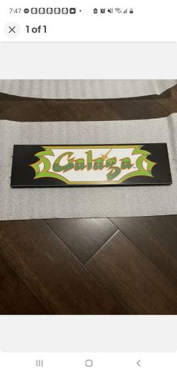 Original wooden GALAGA 1up marquee