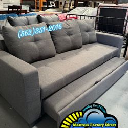 Amazing Grey Futon Sofa With Bottom Trundle 