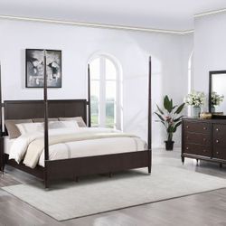 4 Piece Bedroom Set Include Queen Bed, Dresser, Mirror, 1 Nightstand…Optional Chest and sizes can be added