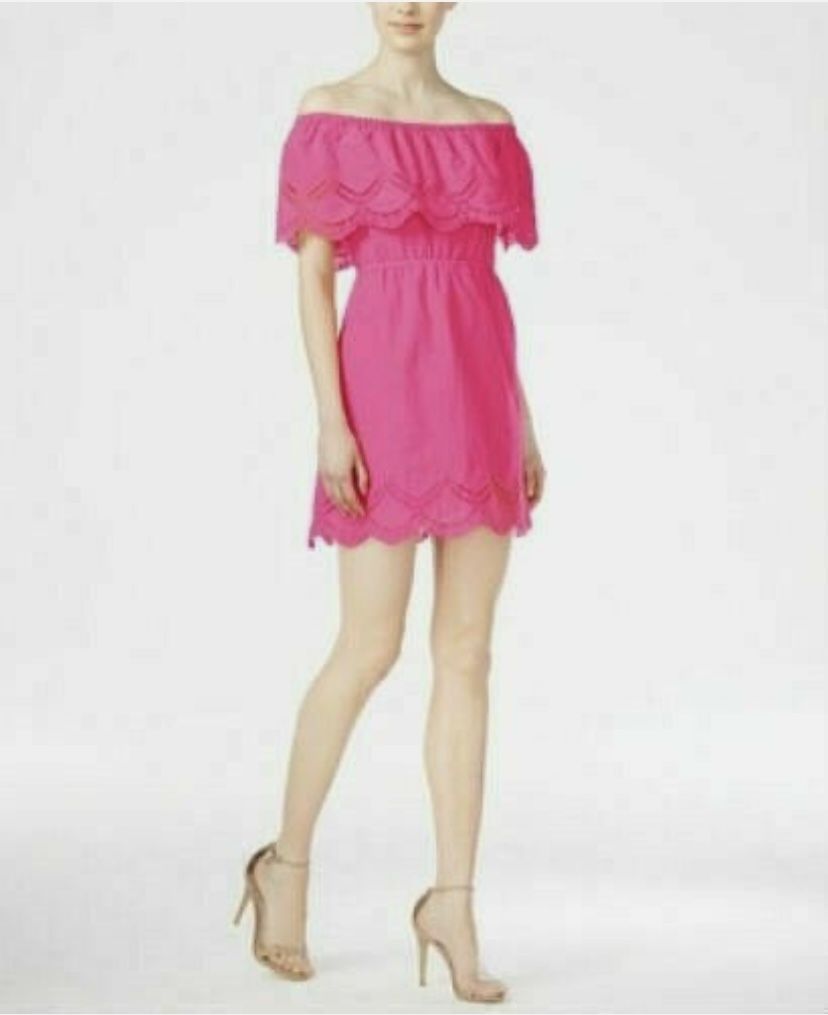 Brand new Woman’s Kensie brand Crochet-Trimmed Off The Shoulder Pink Dress  Up For Sale 