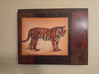 Modern wood art - tiger