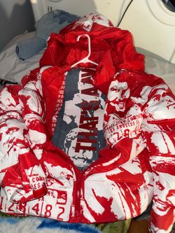 Red asssali puffer jacket