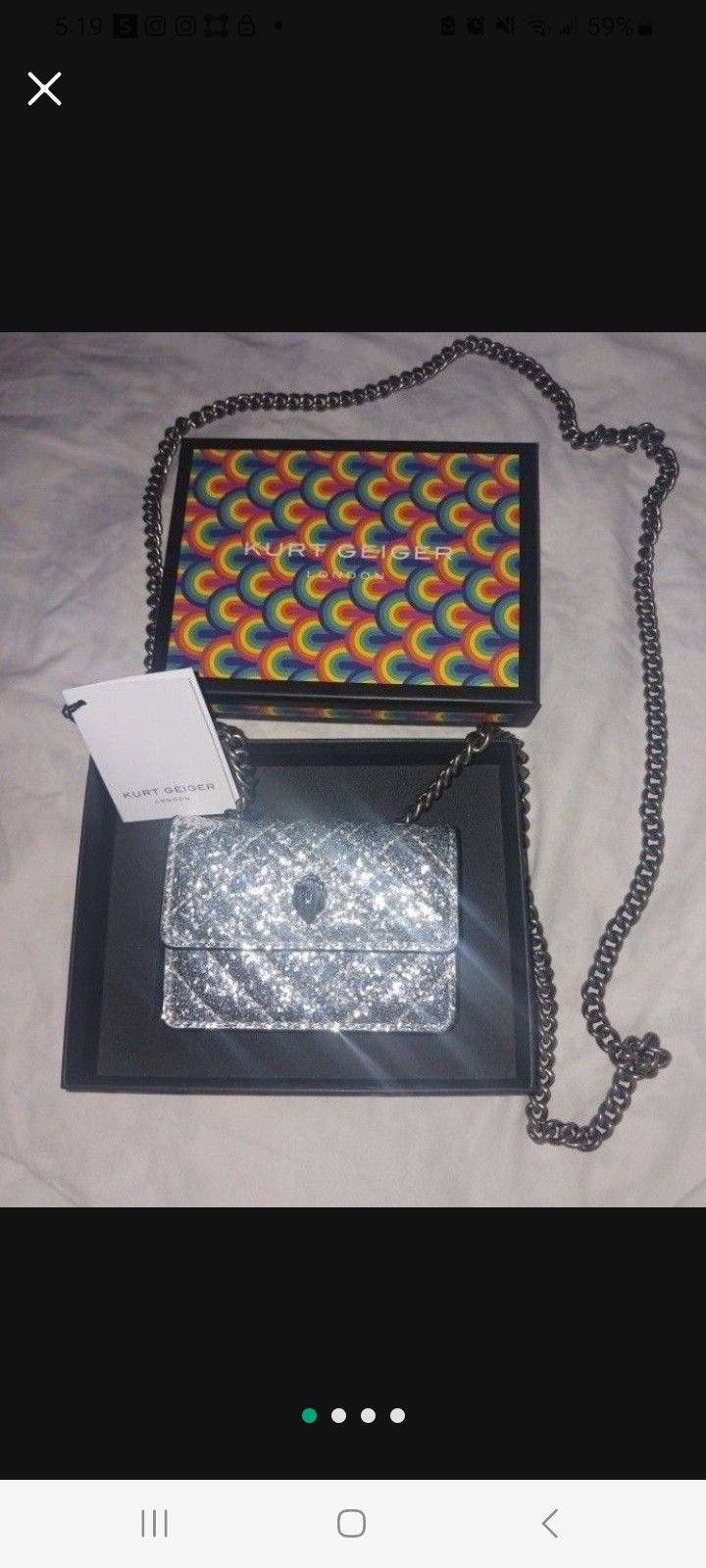 Kurt geiger Mini London silver purse