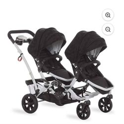 Dream On Me Track Tandem Double Umbrella Stroller with Canopy, Black
