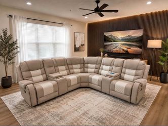 Large Sectional Recliner Sofa with Console- finance available