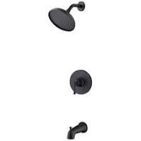 Glacier Bay Oswell Single Handle 1-Spray Tub and Shower Faucet 1.8 GPM in Matte Black (Valve Included)
