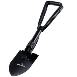 DARTMOOR Folding Shovel Short Handle Black Steel Blade Adjustable Compact