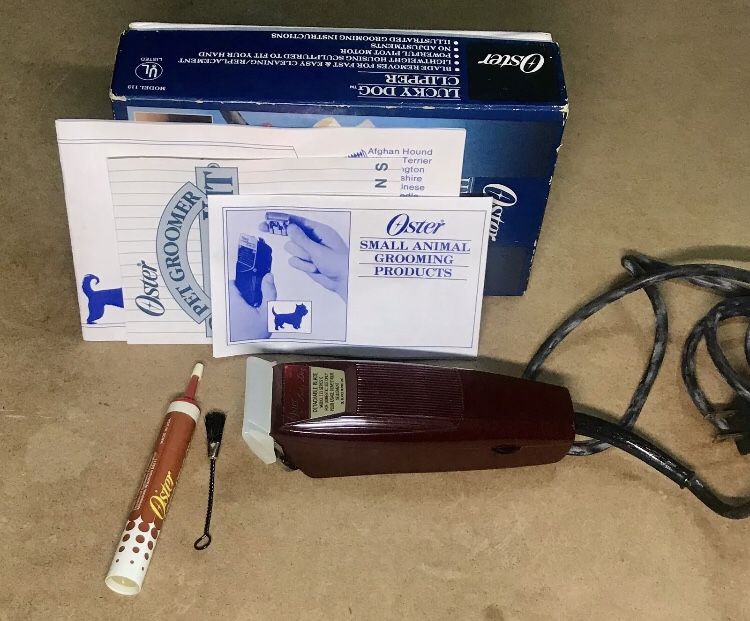 Vintage Oster Lucky Dog Animal Grooming Clipper Kit 113 Medium Blade