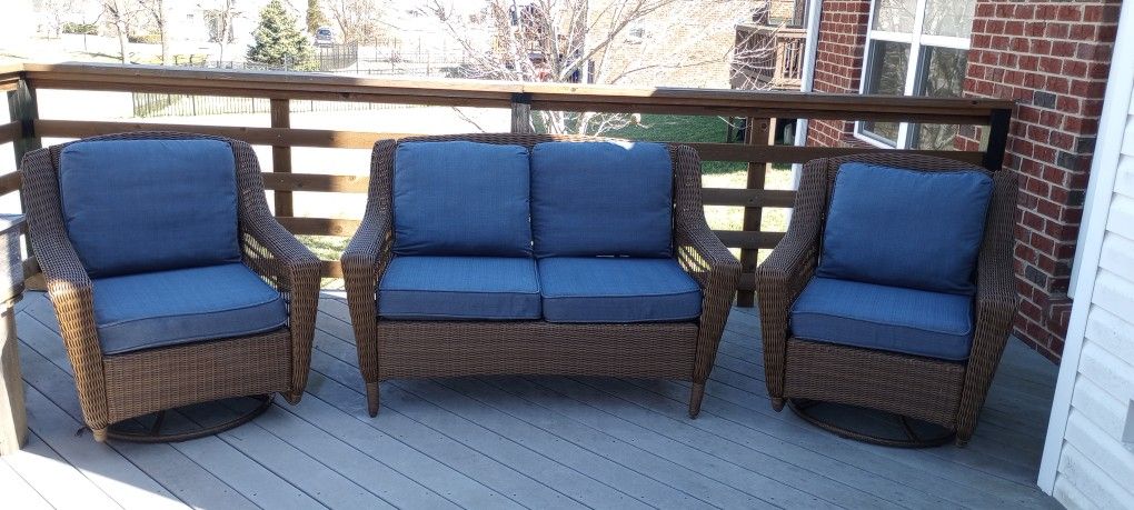 Hampton Bay 3-Piece Wicker Patio Set