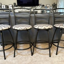 Bar Style Metal Chairs (4)
