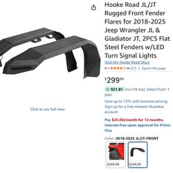 Hook Road JL/JT Rugged Front Flares For 2018-2025 Wrangler JL & Gladiator 
