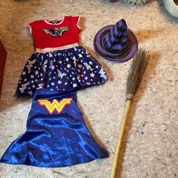 Costume -princess, Witch, Broom, Superhero Size 6-7