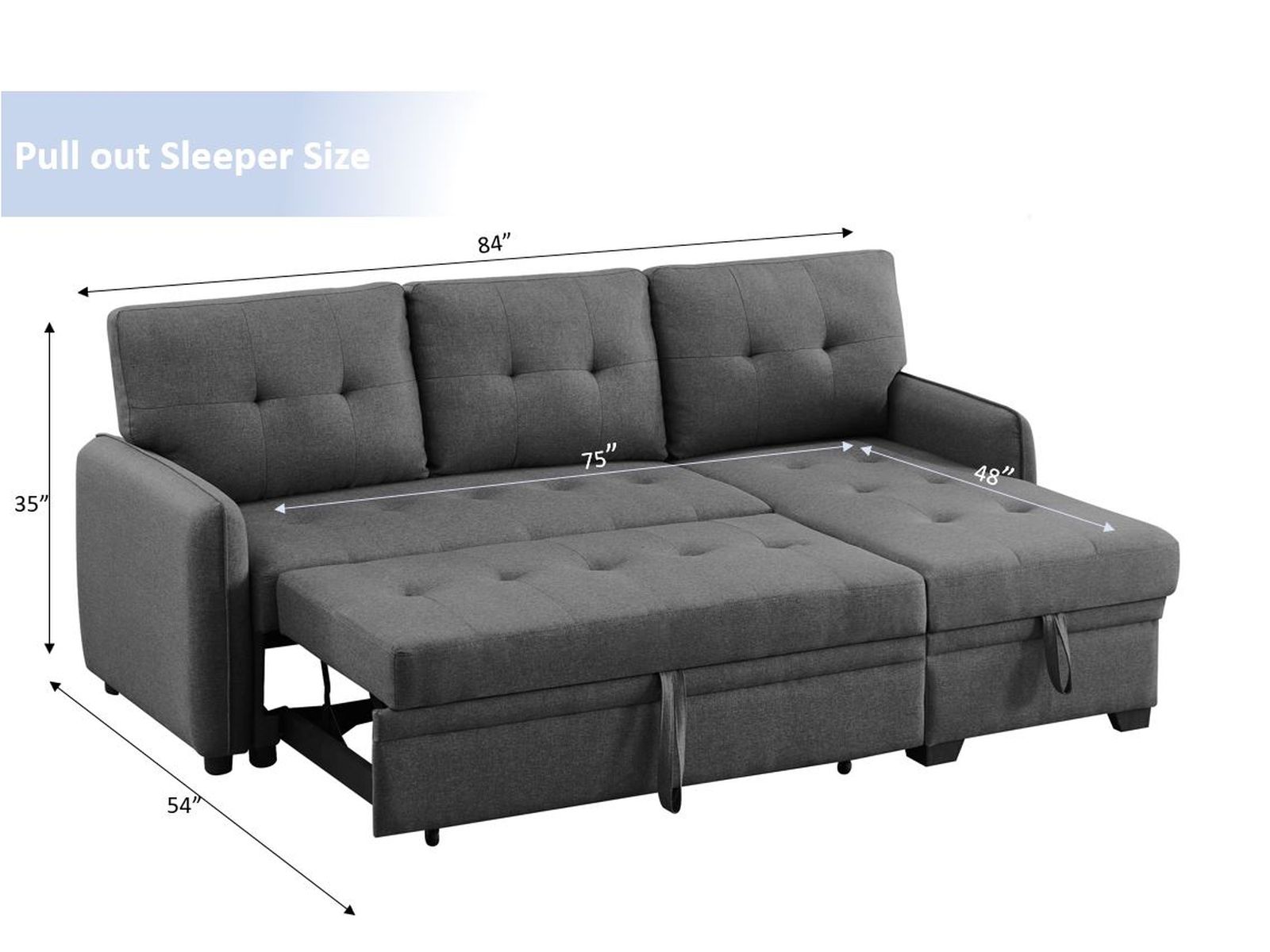 Best Picked! Reversible Sectional Sofa Bed, Sofabed, Sectional Sofa Bed, Sectional Sofa With Pull Out Bed, Sofa, Sectionals, Small Sleeper Sofa