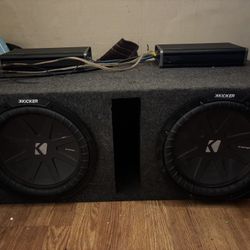 2 12s Kicker Subwoofers , With 2 Kicker Amplifiers CXA360.4