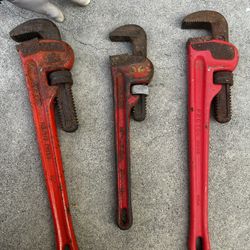3pc Professional Pipe Wrench Bundle - Ridgid & Proto - USA Made