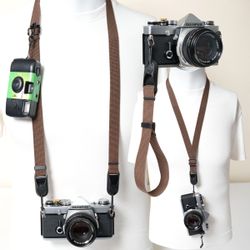 Brown Nylon Camera Strap, Neck, Wrist or Lanyard, Peak Design Quick Release for DSLR Mirrorless