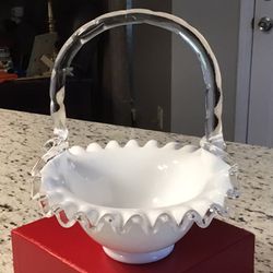 Vintage Milk Glass “Bride’s Basket”