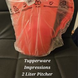Tupperware Impressions 2 Liter Pitcher Red