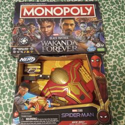 Black Panther Monopoly+Spiderman Nerf Toy