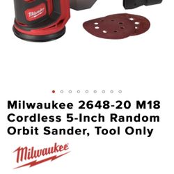 Milwaukee M18 18-Volt Lithium-Ion Cordless 5 in. Random Orbit Sander 