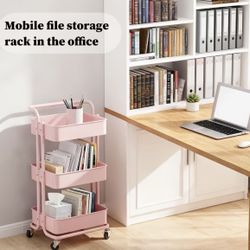 New In Box Storage Organizer Rolling Cart With Push Handle 