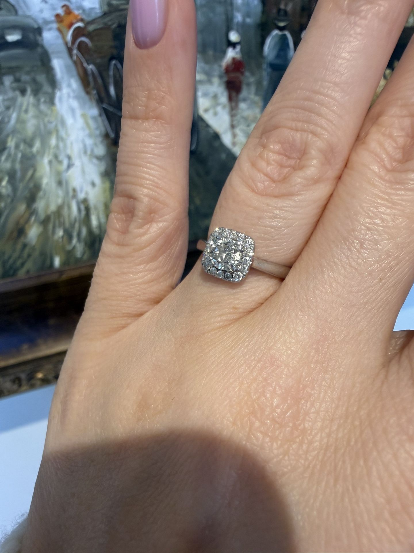 Platinum Ring With Natural Diamonds Engagement Wedding