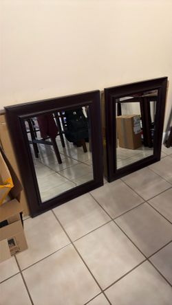 Pair of Bathroom Mirror 31x24 espresso color