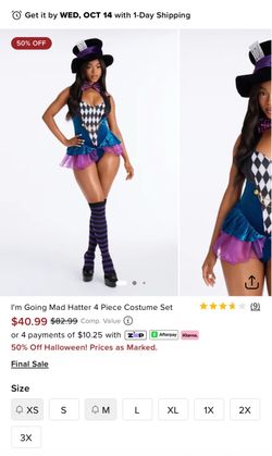 I’m Going Mad Hatter 4 Piece Costume Set