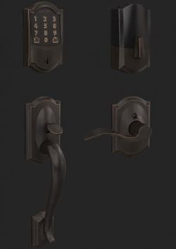 **Schlage - Smart Lock + Handleset Grip - Aged Bronze**