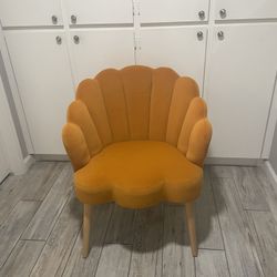 Flora Velvet Mustard Mid Century Modern Armchair With Wooden Legs