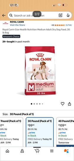 Royal Canin Size Health Nutrition Medium Adult Dry Dog Food, 30 lb Bag